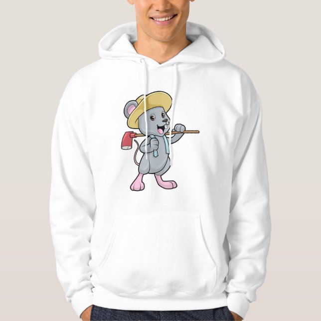 Mus som jordbrukare med Ax & Hat Hoodie (Framsida)