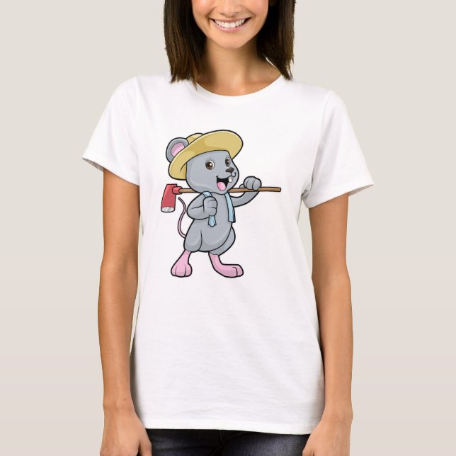 Mus som jordbrukare med Ax & Hat T Shirt (Framsida)