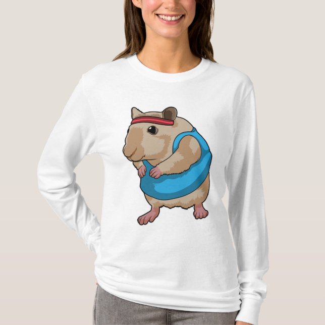 Mus som löpare med pannband t shirt (Framsida)