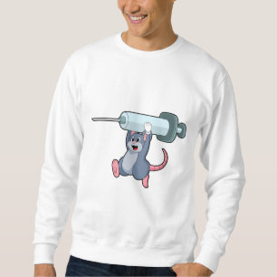 Mus som sjuksköterska med Syringe.PNG Lång Ärmad Tröja
