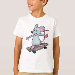 Mus som Skater med Skateboard T Shirt