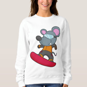 Mus som Snowboarder med snurrbord T Shirt