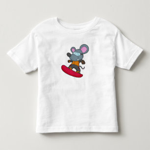 Mus som Snowboarder med snurrbord T Shirt