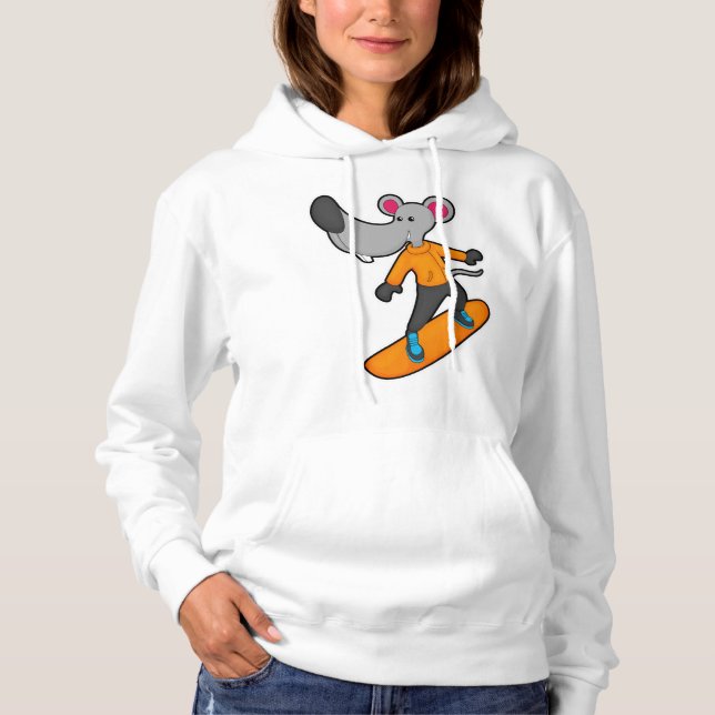 Mus som Snowboarder med snurrbord T Shirt (Framsida)
