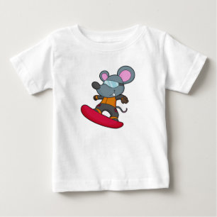 Mus som Snowboarder med snurrbord T Shirt