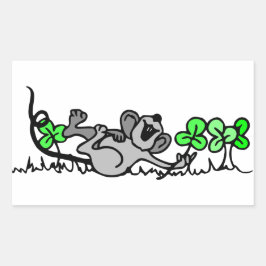 Mus som spelas in i schampinjoner rektangulärt klistermärke