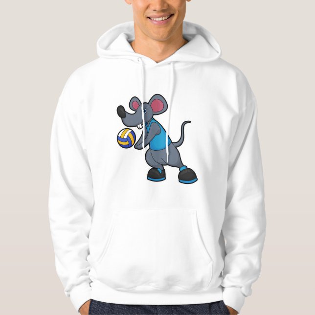 Mus som Volleyball-spelare med Volleyball Hoodie (Framsida)