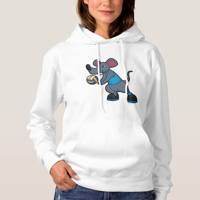 Mus som Volleyball-spelare med Volleyball T Shirt (Framsida)