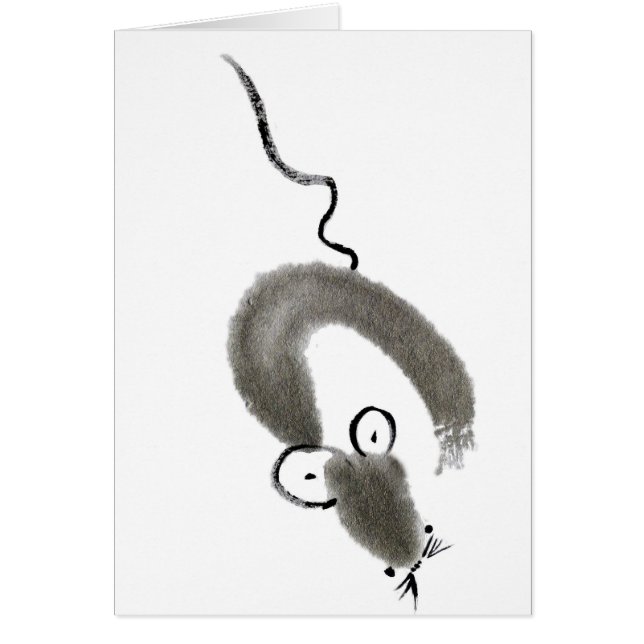 Mus Sumi-e Hälsningskort (Framsidan)