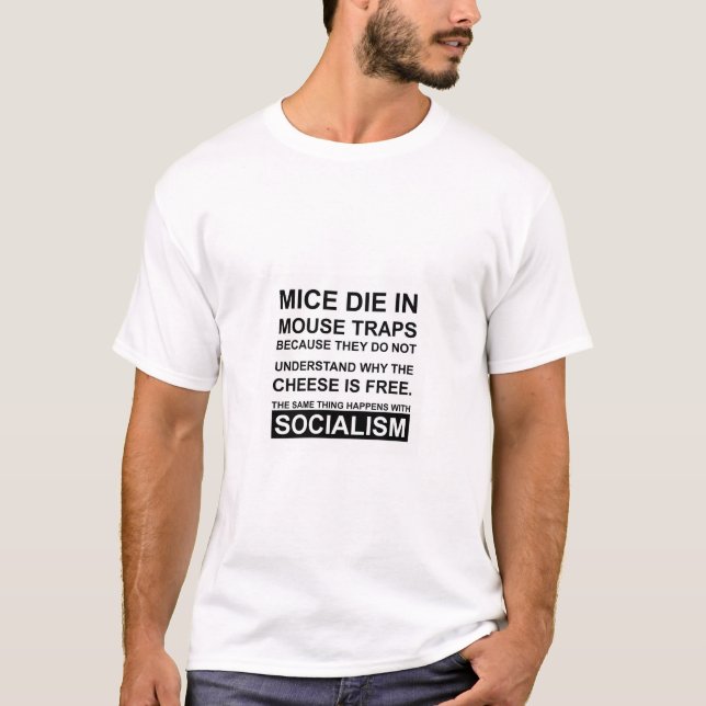 Mus tand med gratis Ost AKA-socialism T Shirt (Framsida)