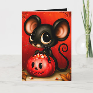 Mus Trick or Treat Halloween-illustration Kort