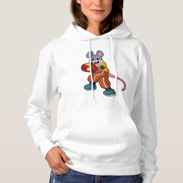 Mus vid Baseball med baskiska handskar T Shirt (Framsida)