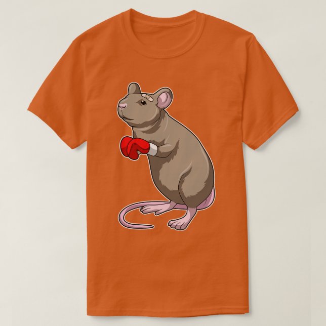 Mus vid Boxing med Boxing-handskar T Shirt (Design framsida)