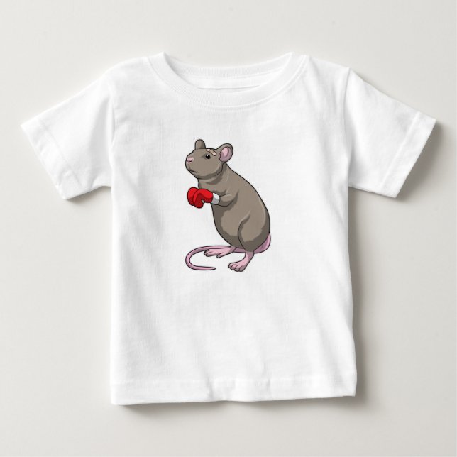 Mus vid Boxing med Boxing-handskar T Shirt (Framsida)