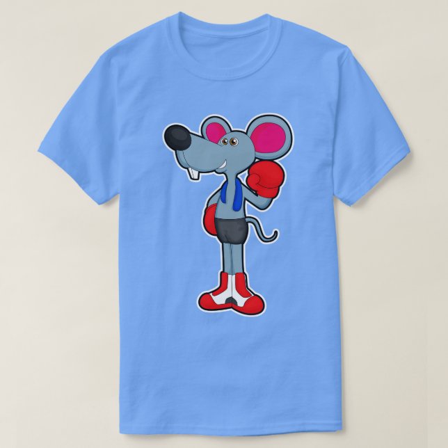 Mus vid Boxing med Boxinghandskar 2 T Shirt (Design framsida)