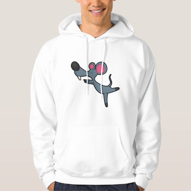 Mus vid Yoga Stretching-övning Hoodie (Framsida)