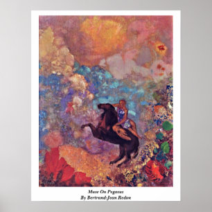 Musa på Pegasus av Bertrand-Jean Redon Poster