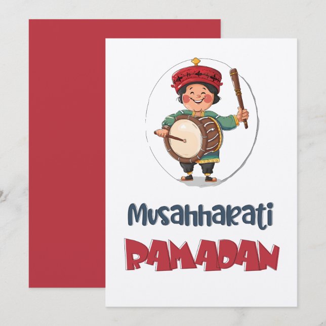 Musahharati Ramadan Drummer | Nattens rytmer Inbjudningar (Fram/baksida)