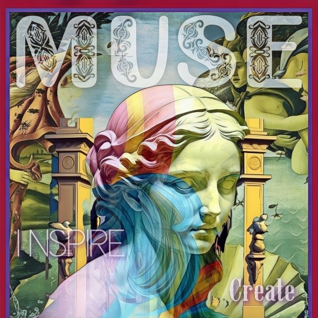 MUSAN av Upplysningen Pussel (A blend of classical antiquity with modern graphic design. 
Available in a jigsaw puzzle & more!)