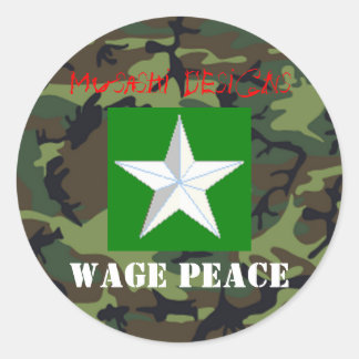Musashi Design Wage Peace Sticker Runt Klistermärke