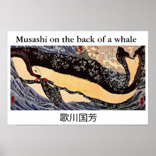 Musashi på baksidan av en val poster