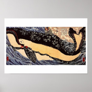 Musashi på baksidan av en val poster