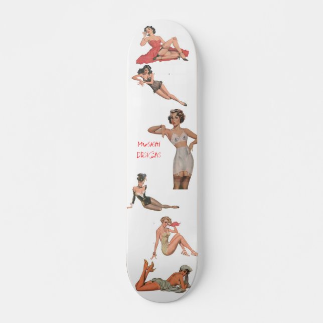 Musashi planlägger pinup old school skateboard bräda 21,6 cm (Framsida)