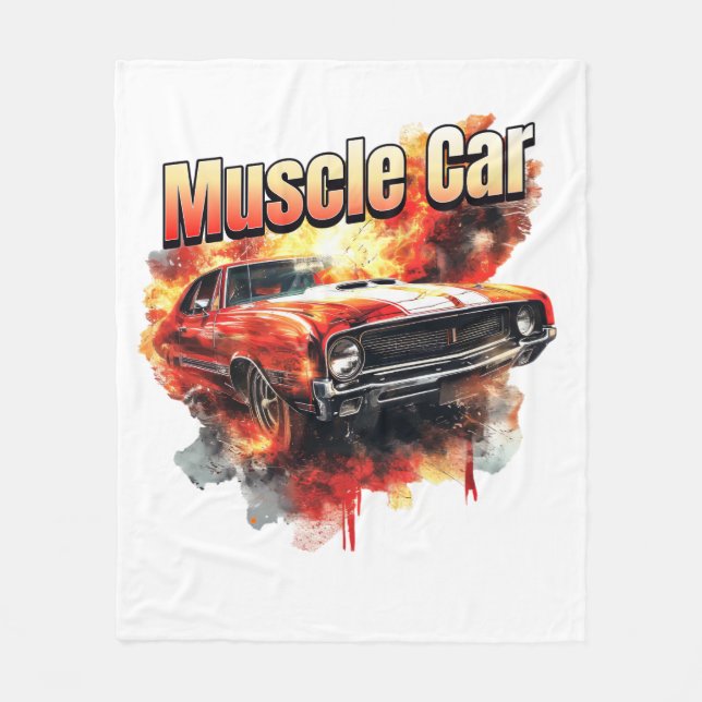 Muscar på eld fleecefilt (Framsidan)