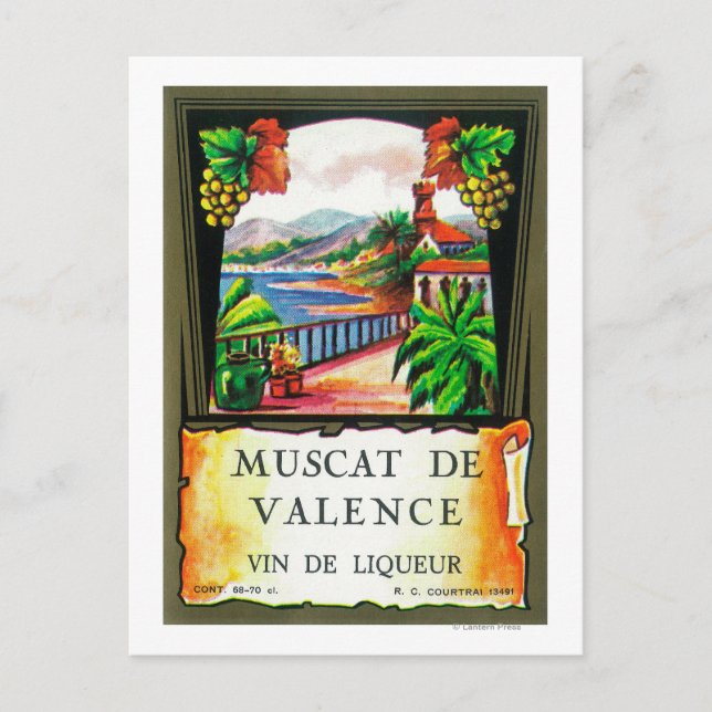 Muscat De Valence Vin LabelEurope Vykort (Framsida)