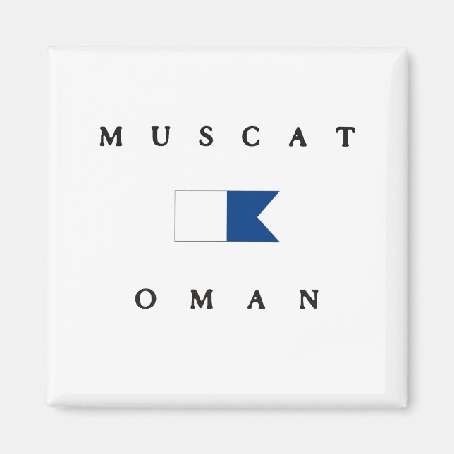 Muscat Oman Alpha Dive Flagga Magnet (Framsidan)