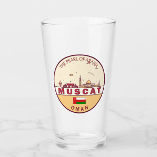 Muscat Oman City Skyline Emblem Glaskopp