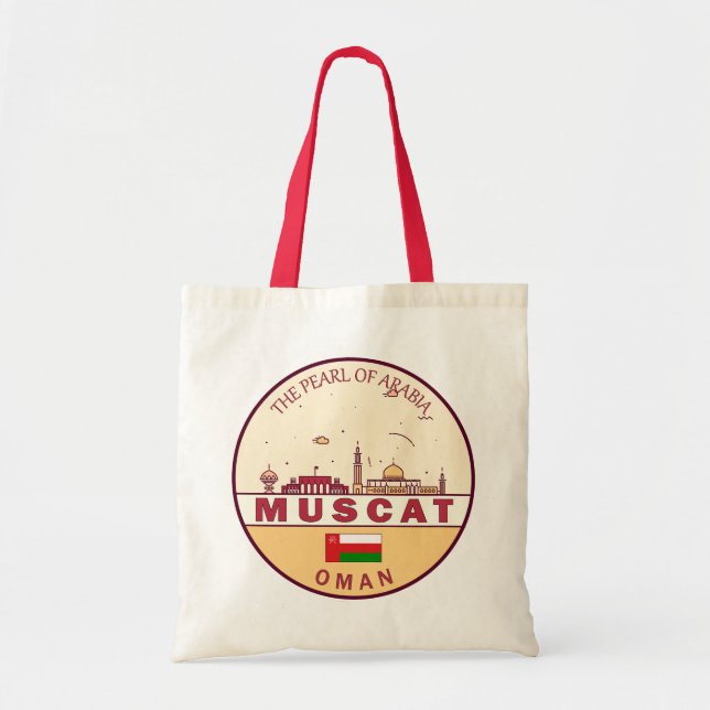 Muscat Oman City Skyline Emblem Tygkasse (Framsidan)