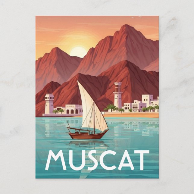 Muscat Oman Resor Vykort (Framsida)