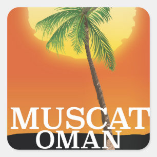 Muscat Oman-semester poster Fyrkantigt Klistermärke