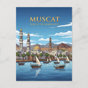 Muscat Oman vattenfront cityscape Vykort