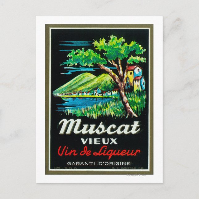 Muscat Vieux Vin LabelEurope Vykort (Framsida)