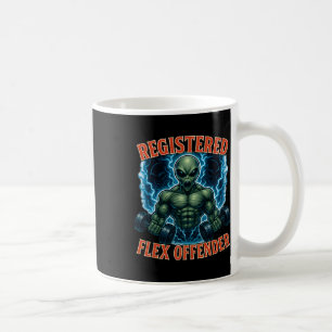 Muscle Alien Registered Flex Offender Funny Gym Me Kaffemugg