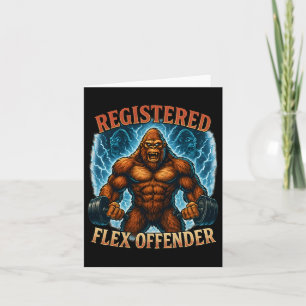 Muscle Bigfoot Registrerad Flex Offender Funny Gym Kort