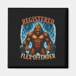 Muscle Bigfoot Registrerad Flex Offender Funny Gym Magnet