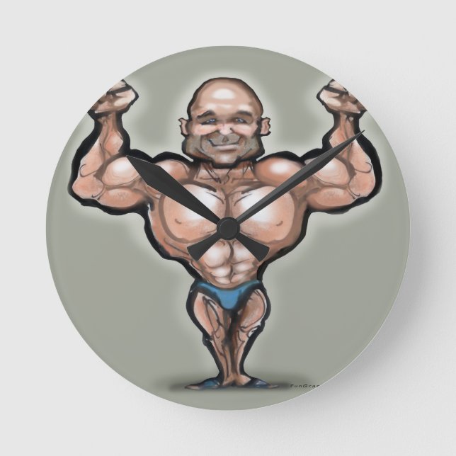 Muscle Boy Rund Klocka (Framsida)