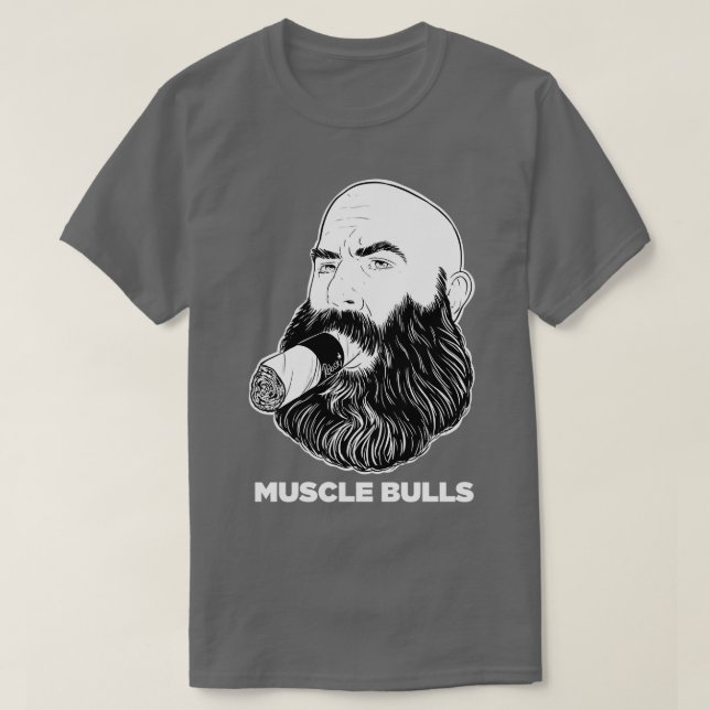 Muscle Bull BampW T Shirt (Design framsida)