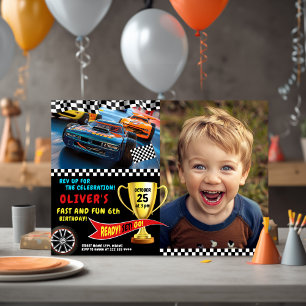 Muscle Car Birthday Stil för Boys Inbjudningar
