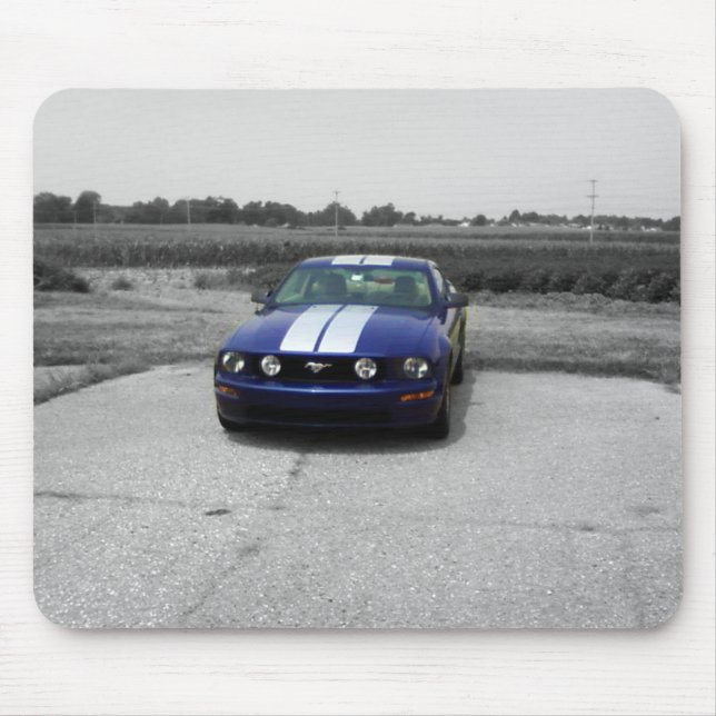Muscle car Blue Mousepad Musmatta (Framsidan)