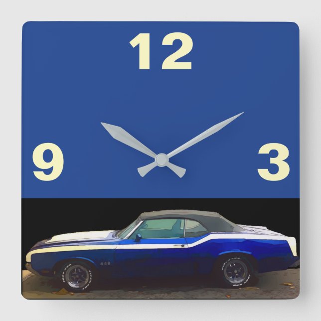 MUSCLE CAR FYRKANTIG KLOCKA (Framsida)