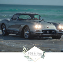 Muscle Car på Beach Découpage Papper