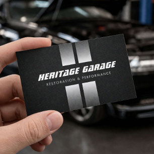 Muscle Car Restoration Racing Ränder Svart Visitkort