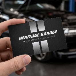 Muscle Car Restoration Racing Stripes Black Visitkort