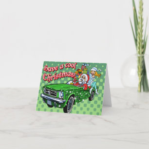 Muscle Car Santa Helgkort