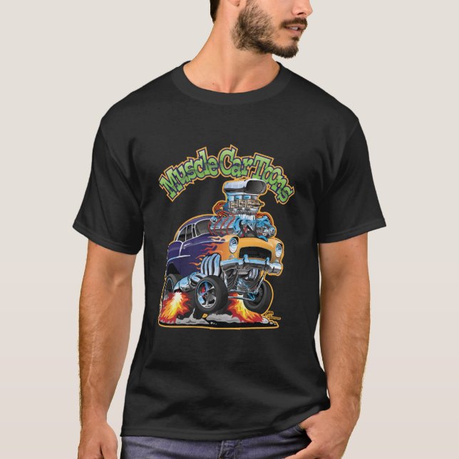 Muscle Car Toons Automotive Tecknad Tecknad Bok Co T Shirt (Framsida)