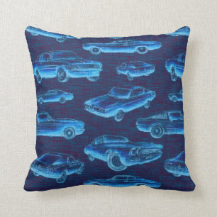 Muscle Cars Dekorativ kudde - Blue Glow